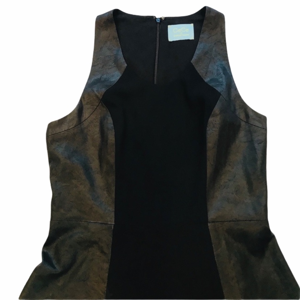 CECE**Black Leather look Dress**US 4-6 - Picture 4 of 6